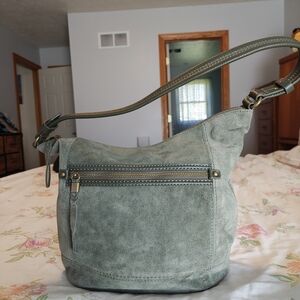 The Sak Sequoia Moss Green Suede Hobo Bag